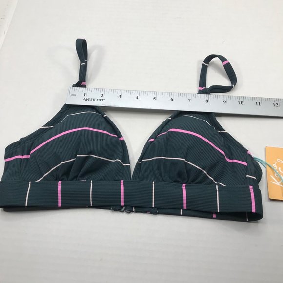 Kona Sol Women's Size Small 4-6 Textured Triangle Bikini Swim Top Indigo New - Picture 7 of 14